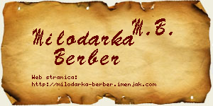 Milodarka Berber vizit kartica